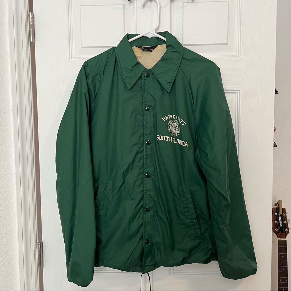 VNTG 70s USF Bulls Champion University Of South Florida Windbreaker Jacket Snap